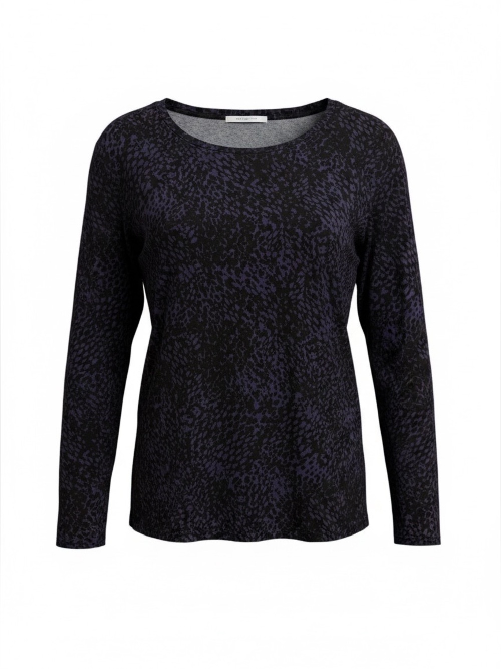 Chico's Leopard Print Purple & Black Long Sleeve Scoop Neck Top